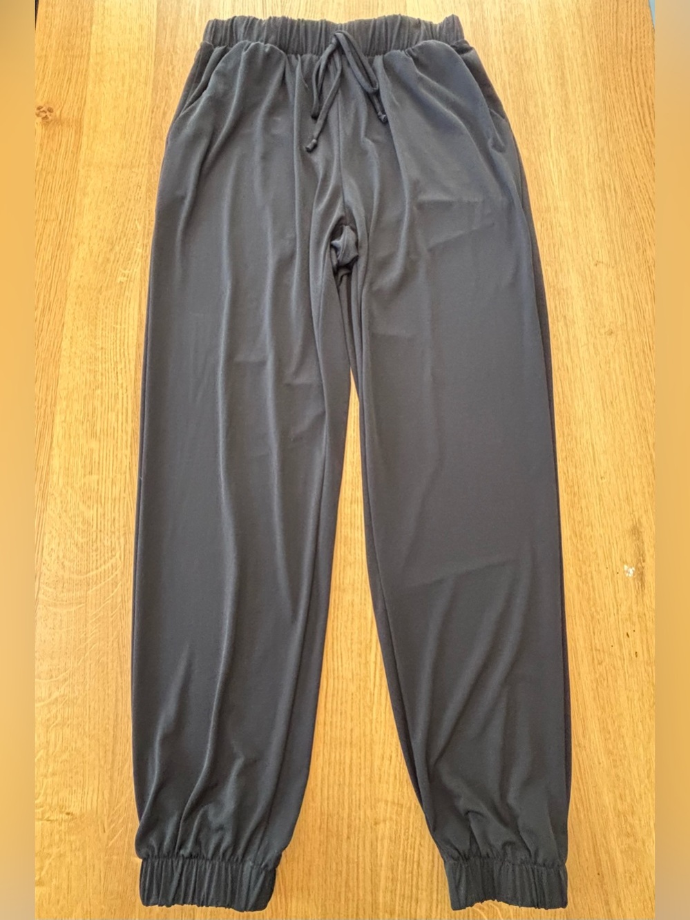 Brigitte Brianna Women’s Street Joggers Black Elastic-Waist Pants | Medium